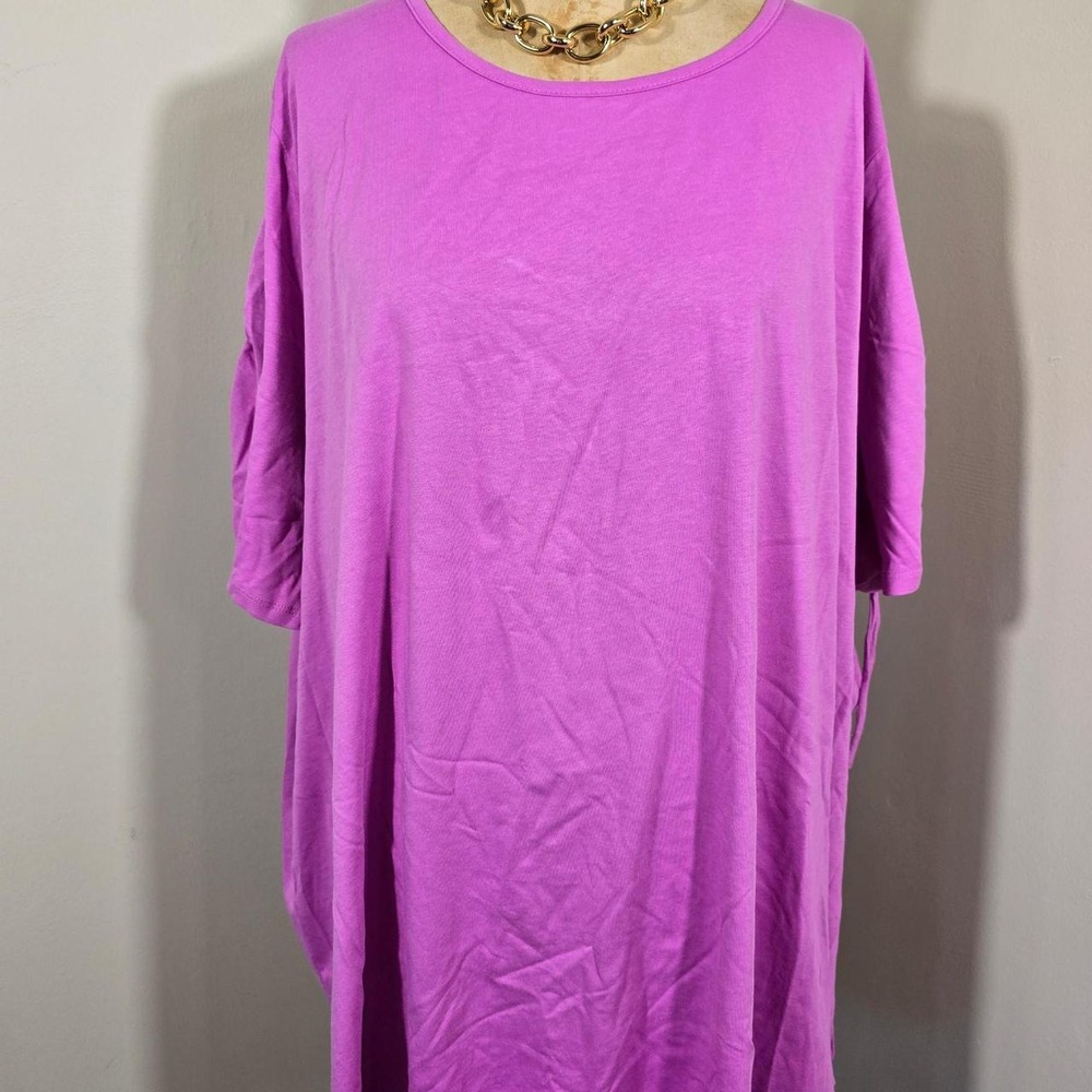 Woman Within pink 100% cotton top size 5X 38/40